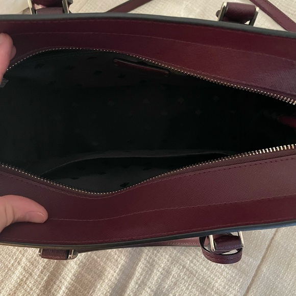 Kate Spade Black and Burgundy Floral Handbag - Picture 3 of 12